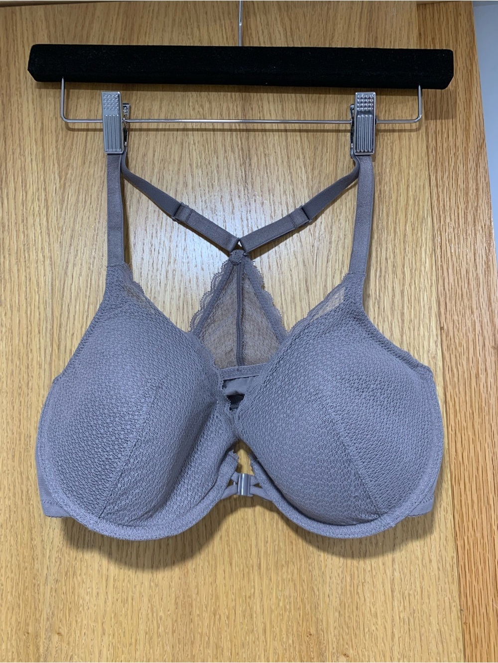Auden Lace Grey Racerback Underwire Bra - Size 34D